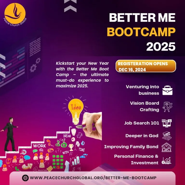 Peace Church Global outreach: Annual PCG Better Me Bootcamp